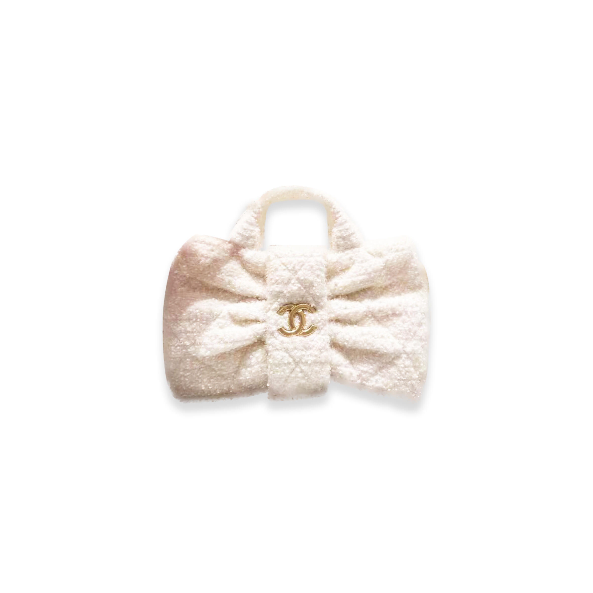Ch**el mini bow bag tweed & gold metal white as5849 (26*18*5cm)